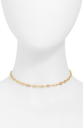 Vidakush Rectangle Prism Choker Necklace in Clear/Gold at Nordstrom, Size 14
