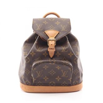Louis Vuitton Brown Monogram Coated Canvas Leather Backpack (Pre-Owned)