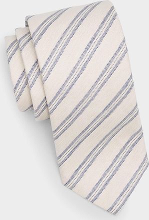 Canali Men & apos;s Striped Woven Silk Tie