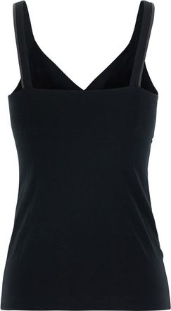 Brunello Cucinelli Womens V-Neck Tank Top Black Cotton