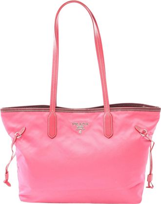 Prada Tweedekans Saffiano Beklede Tessuto Open Consistente Totebag