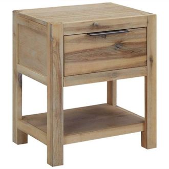 vidaXL Nightstand with Drawer 40x30x48 cm Solid Acacia Wood Vidaxl