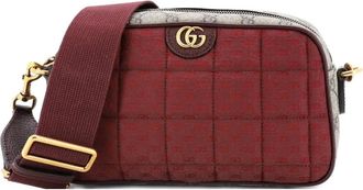 Gucci Zip GG Coated Canvas and Quilted Mini GG Canvas Small crossbody bag - Rosso