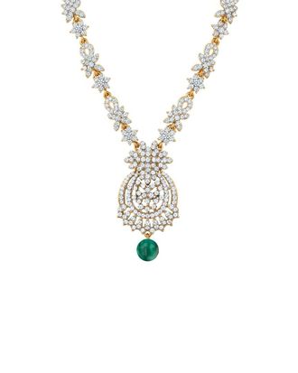 Liv Oliver 18K Plated 2.25 Ct. Tw. Malachite Cz Necklace
