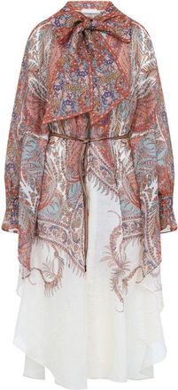 Zimmermann Rhiannon Multicolor Ramie Midi Dress