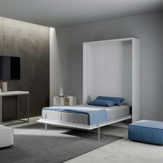 Itamoby Letto a scomparsa verticale 140 cm stile francese Bianco Frassino kentaro