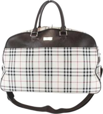 Burberry Pre-owned Weekend Bags, female, Beige, Size: ONE SIZE Pre-owned Canvas shoulder-bags