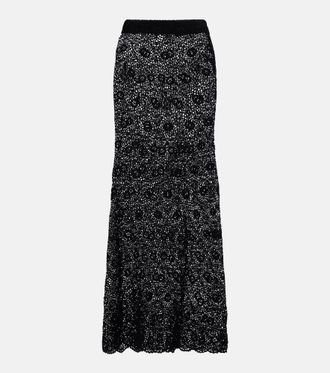 Nili Lotan Nika crochet cotton maxi skirt