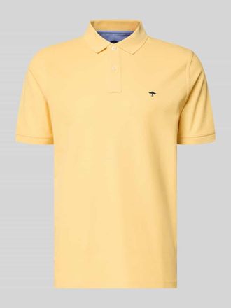 Fynch-Hatton Fynch-Hatton Regular Fit Poloshirt mit Logo-Stitching in GELB, Gr&ouml;&szlig;e 3XL