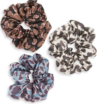 Tasha Assorted 3-Pack Leopard Print Scrunchies in Leopard Multi at Nordstrom