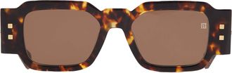 Balmain OLIVIER - III Brown Rectangular Unisex Sunglasses BPS-191 B 52