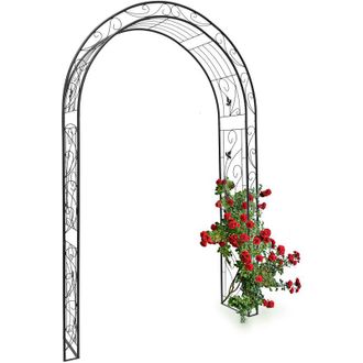 Relaxdays Relaxdays - Arco De Metal Con Un Estilo Natural Y Figuras De Aves, Arco De Jardin Para Plantas, 226 X 144 X 36,5 Cm, Material: Polvo De Hierro, Trepad
