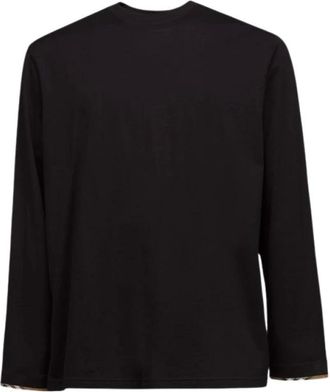 Burberry Ellison Long-Sleeve T-Shirt - Heren - Tops - Zwart - Maat: XL Katoen