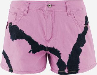 DON'T @ ME Baumwollshorts mit Batikdruck