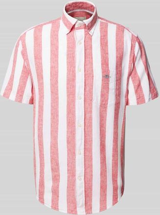 GANT Regular Fit Freizeithemd aus Leinen-Baumwoll-Mix in Hellrot, Größe M