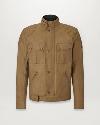 Belstaff Chaqueta Motera Brooklands Para Hombre Algod&oacute;n Encerado Arena 2xl