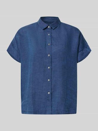 0039 Italy 0039 Italy Leinenbluse mit Knopfleiste Modell DOLLY in Marine, Gr&ouml;&szlig;e XXL