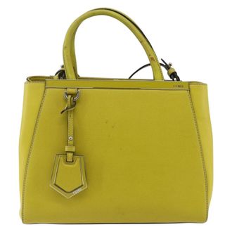 Fendi 2Jours Bag Leather Yellow Leather Handbag (Pre-Owned)