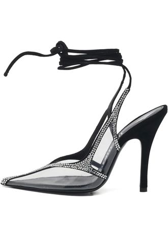 The Attico 115mm Venus crystal-embellished pumps - Black