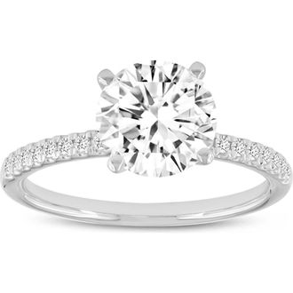 LuvMyJewelry Samara 14K White Gold Round Lab Grown Diamond Classic Engagement Ring - 2.2 ctw at Nordstrom, Size 6.5