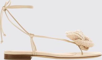 Magda Butrym Sandalo infradito in pelle con fiore crochet
