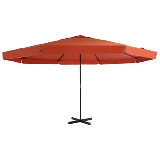 Berkfield Home Outdoor Parasol with Aluminium Pole 500 cm Terracotta in Brown