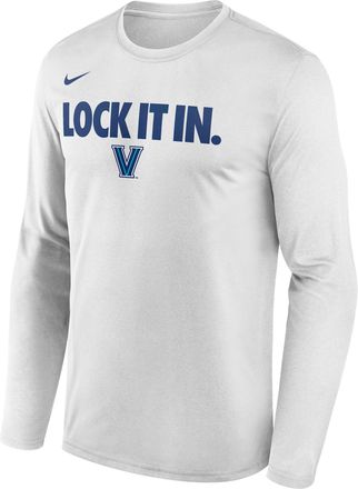 Nike Villanova 2026 On-Court Bench Nike Mens Dri-FIT College Long-Sleeve T-Shirt in White | M22284P870VILL-WHT