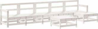 vidaXL Vidaxl - 7 Piece Garden Lounge Set White Solid Wood Pine