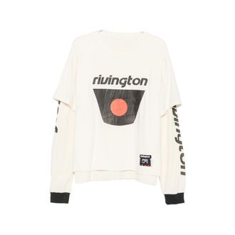 RRR123 Layered-design Graphic-print Sweater