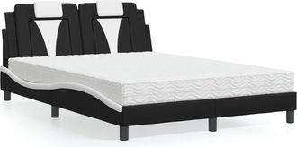 vidaXL Vidaxl - Cama Con Colch&oacute;n Cuero Sint&eacute;tico Negro Y Blanco 120x200 Cm