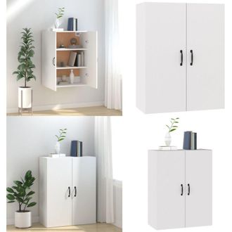 vidaXL Mobile Pensile Bianco 69,5x34x90 cm in Legno Multistrato - Armadio a muro - Mobiletto a parete