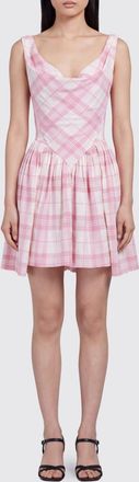 Vivienne Westwood Mini abito bustier in cotone check con spalle scoperte