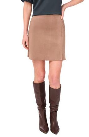 Vince Camuto Side Slit Faux Suede Miniskirt in Rich Taupe at Nordstrom Rack, Size 10