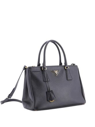 Prada Double Zip Lux Saffiano Leather Small tote bag - Zwart