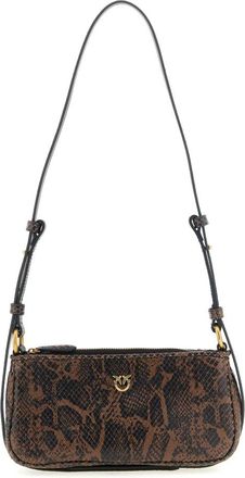 Pinko The Love Bag Schoudertas - Dames - Schoudertassen - Bruin - ONE Size - Leer - Tassen