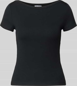 Jake*s Casual T-Shirt mit U-Boot-Ausschnitt in Black, Gr&ouml;&szlig;e XXL