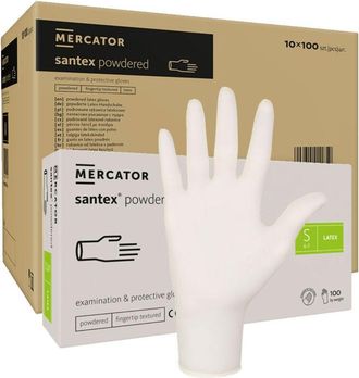 OEM Guantes De L&aacute;tex S Con Polvo Santex Con Polvo Para Dedos Txt 100 Piezas Caja De 10 Unidades
