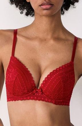 Etam Panama Underwire Plunge Push-Up Bra in Cardinal at Nordstrom Rack, Size 34C