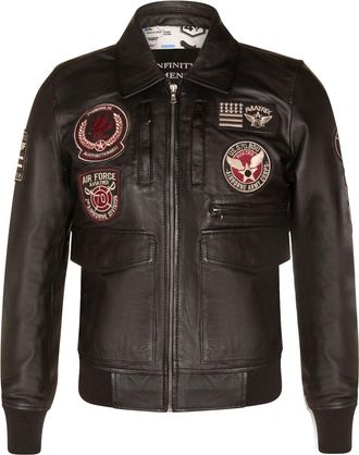 Infinity Leather Mens Leather Air Force Bomber Jacket - Dublin