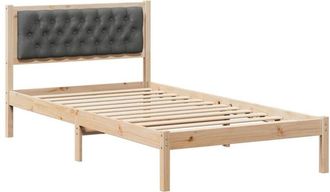 vidaXL Estructura De Cama Con Cabecera Gris Oscuro 100 X 200 Cm Vidaxl