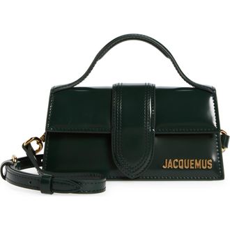 Jacquemus Le Bambino Leather Shoulder Bag in Dark Green 590 at Nordstrom