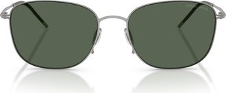 A|X Armani Exchange 54mm Pillow Sunglasses in Gunmetal /Dark Green at Nordstrom