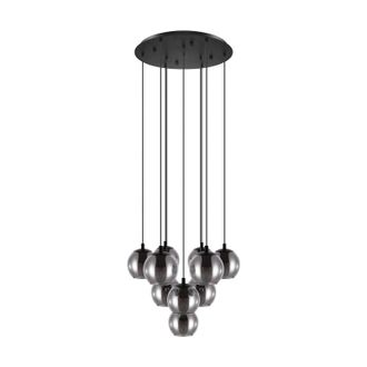 Loops Pendant Light Colour Black Shade Black Transparent Glass Vaporized E27 10x40W
