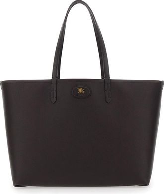 Burberry Reversible Check Medium Leather Tote - Dames - Shoppers - Bruin - ONE Size - Leer - Tassen