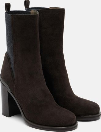 Brunello Cucinelli Monili suede ankle boots