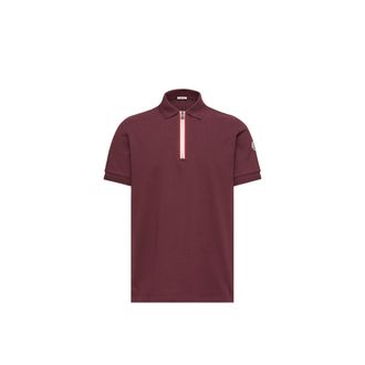 Moncler Moncler Tricolor-trimmed Cotton Polo Shirt, Men, Red, Size: 3xl