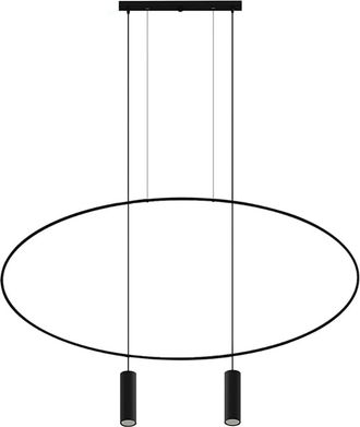Thoro L&aacute;mpara de techo negro acero alt. 170 cm
