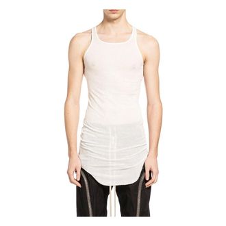 Rick Owens Sleeveless Tops, male, White, Size: L Basic Rib Tank