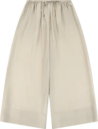 Entire studios Cropped Wide-Leg Trousers with Elastic Waistband and Drawstring