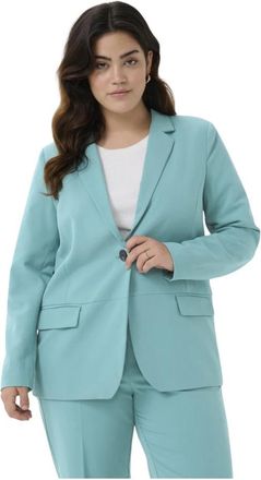Kaffe Curve KCsakira Blazer - Dames - Blazers - Groen - 2XL - Leer - Jassen